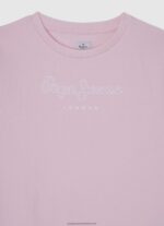 Soft Pink Logo Printed Cotton Jumper Pepe Jeans L20F2F1416 Girl - Image 3