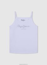 Soft Pink Logo Printed Tank Top Pepe Jeans L20F2F1430 Girl - Image 5
