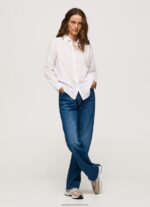 Soft Pink Striped Cotton Voile Shirt Pepe Jeans L20F2F323 Women - Image 2