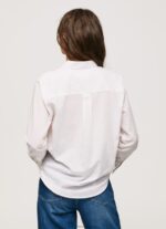 Soft Pink Striped Cotton Voile Shirt Pepe Jeans L20F2F323 Women - Image 5