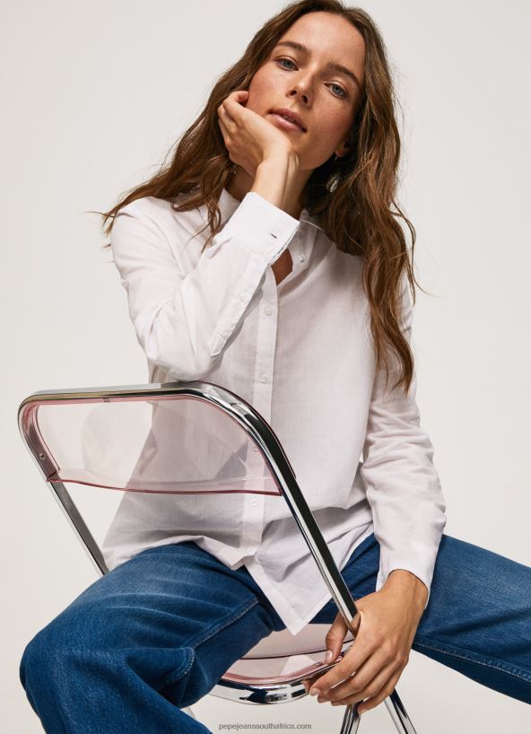 soft_pink_striped_cotton_voile_shirt_pepe_jeans_l20f2f323_women.jpg Soft Pink Striped Cotton Voile Shirt Pepe Jeans L20F2F323 Women - Image 1