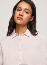 Soft Pink Striped Print Regular Fit Shirt Pepe Jeans L20F2F332 Women - Image 3