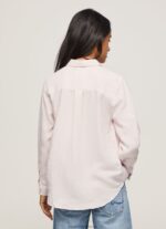 Soft Pink Striped Print Regular Fit Shirt Pepe Jeans L20F2F332 Women - Image 4