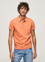 Squash Orange Embroidered Logo Pique Polo Shirt Pepe Jeans L20F2F1095 Men - Image 3