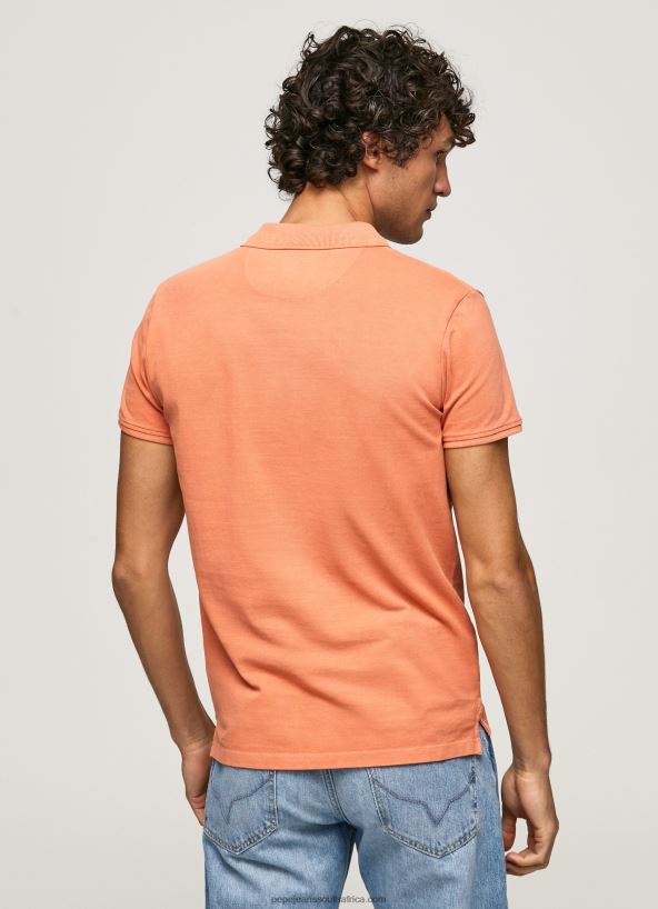 Squash Orange Embroidered Logo Pique Polo Shirt Pepe Jeans L20F2F1095 Men - Image 4
