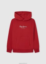 Squash Orange Faded Hooded Jumper Pepe Jeans L20F2F1583 Boy - Image 5