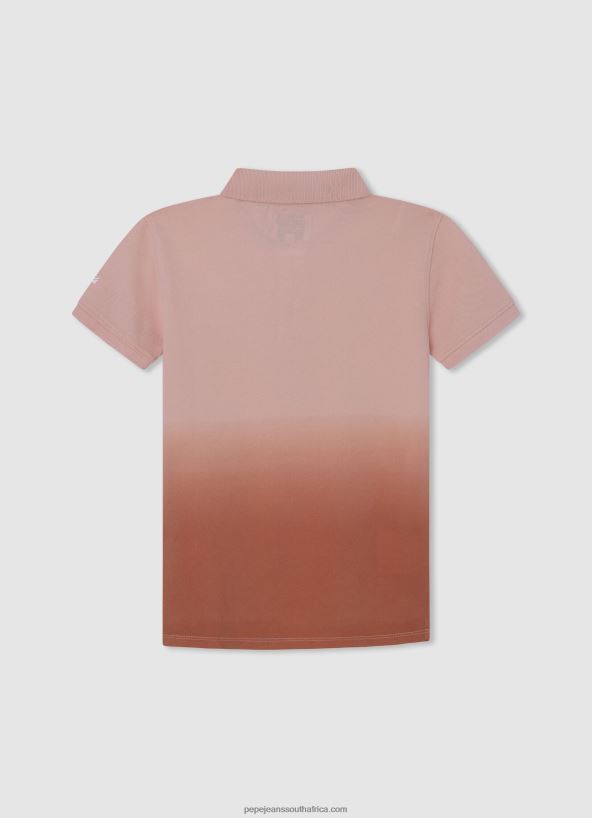 Squash Orange Faded Pique Polo Shirt Pepe Jeans L20F2F1668 Boy - Image 2