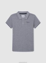 Squash Orange Faded Pique Polo Shirt Pepe Jeans L20F2F1668 Boy - Image 4