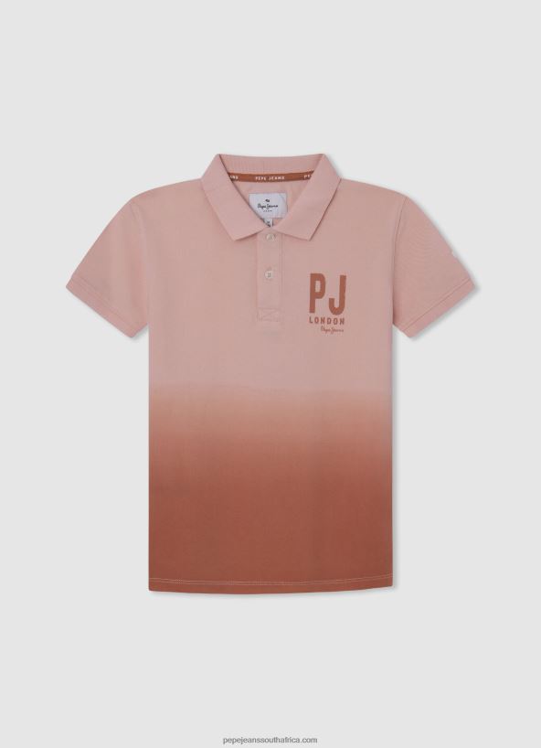 Squash Orange Faded Pique Polo Shirt Pepe Jeans L20F2F1668 Boy - Image 1