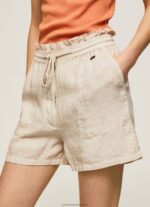 Stone Paper Bag Linen Shorts Pepe Jeans L20F2F490 Women - Image 2