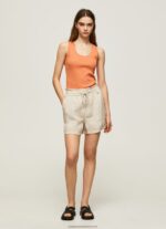 Stone Paper Bag Linen Shorts Pepe Jeans L20F2F490 Women