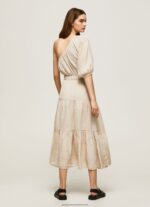 Stone Pua Asymmetrical Linen Dress Pepe Jeans L20F2F202 Women - Image 4