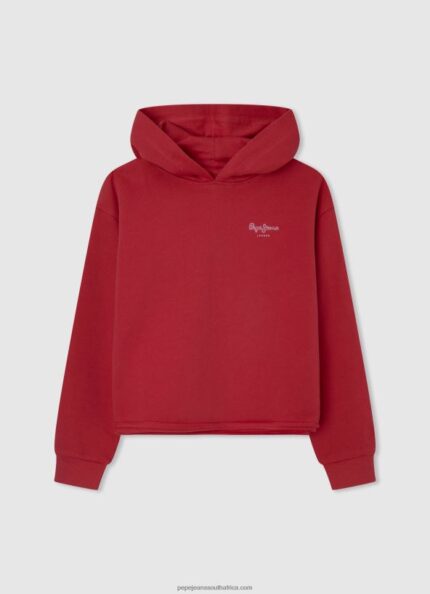 Studio Red Cotton Hoodie Pepe Jeans L20F2F1412 Girl