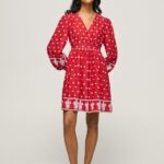 Studio Red Dress With Embroidered Details Pepe Jeans L20F2F216 Women