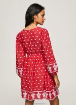 Studio Red Dress With Embroidered Details Pepe Jeans L20F2F216 Women - Image 4