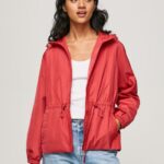 Studio Red Hooded Windbreaker Jacket Pepe Jeans L20F2F129 Women