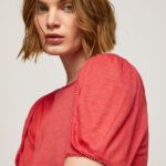 Studio Red Marbled Boat Collar T-Shirt Pepe Jeans L20F2F435 Women