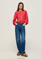 Studio Red Openwork Pleated Blouse Pepe Jeans L20F2F321 Women - Image 2