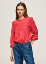 Studio Red Openwork Pleated Blouse Pepe Jeans L20F2F321 Women