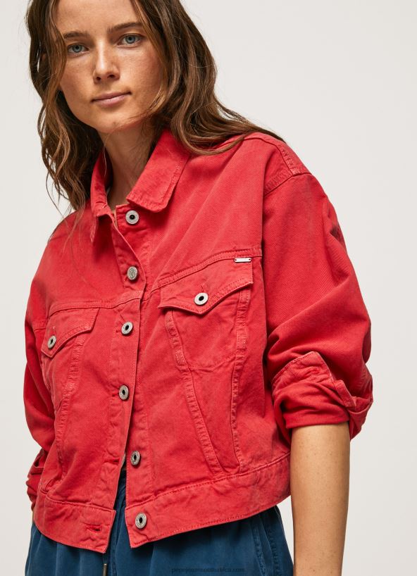 studio_red_regular_fit_denim_jacket_pepe_jeans_l20f2f141_women.jpg Studio Red Regular Fit Denim Jacket Pepe Jeans L20F2F141 Women - Image 1
