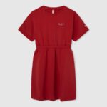 Studio Red Rounded Collar Mini Dress Pepe Jeans L20F2F1390 Girl