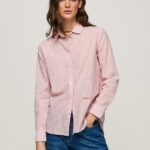 Studio Red Striped Cotton Voile Shirt Pepe Jeans L20F2F348 Women
