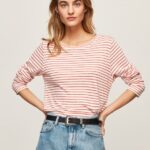 Studio Red Striped Long Sleeved T-Shirt Pepe Jeans L20F2F395 Women