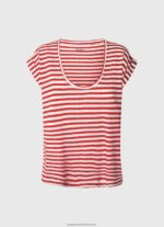 Studio Red Striped Print T-Shirt Pepe Jeans L20F2F446 Women - Image 5