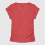 Studio Red Wavy-Effect Ribbed Shirt Pepe Jeans L20F2F1442 Girl