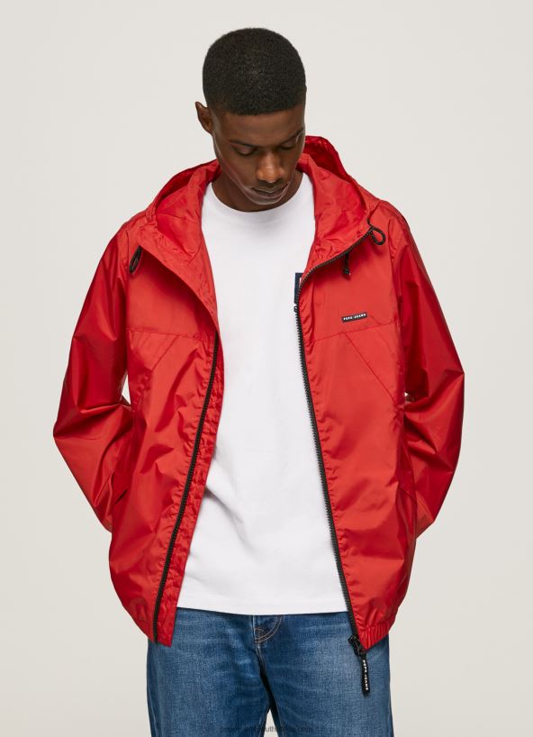 studio_red_windbreaker_jacket_with_hood_pepe_jeans_l20f2f824_men.jpg Studio Red Windbreaker Jacket With Hood Pepe Jeans L20F2F824 Men - Image 1