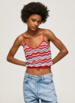 Studio Red Zig-Zag Print Top Pepe Jeans L20F2F226 Women