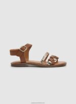 Tan Irma Braided Leather Sandals Pepe Jeans L20F2F1337 Girl