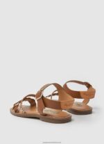 Tan Irma Braided Leather Sandals Pepe Jeans L20F2F1337 Girl - Image 4