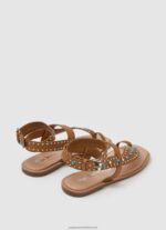 Tan Irma Ethnic Leather Sandals Pepe Jeans L20F2F658 Women - Image 4