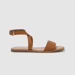 Tan Irma Log Flat Leather Sandals Pepe Jeans L20F2F660 Women