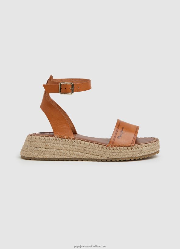 tobacco_kate_emboed_wedge_sandals_pepe_jeans_l20f2f677_women.jpg Tobacco Kate Emboed Wedge Sandals Pepe Jeans L20F2F677 Women - Image 1