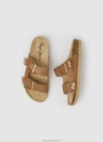 Tobacco Oban Etnic Leather Sandals Pepe Jeans L20F2F673 Women - Image 2