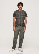 Washed Black Bandana Print Cotton T-Shirt Pepe Jeans L20F2F937 Men - Image 2