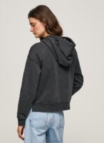 Washed Black Cotton Hoodie Pepe Jeans L20F2F281 Women - Image 3