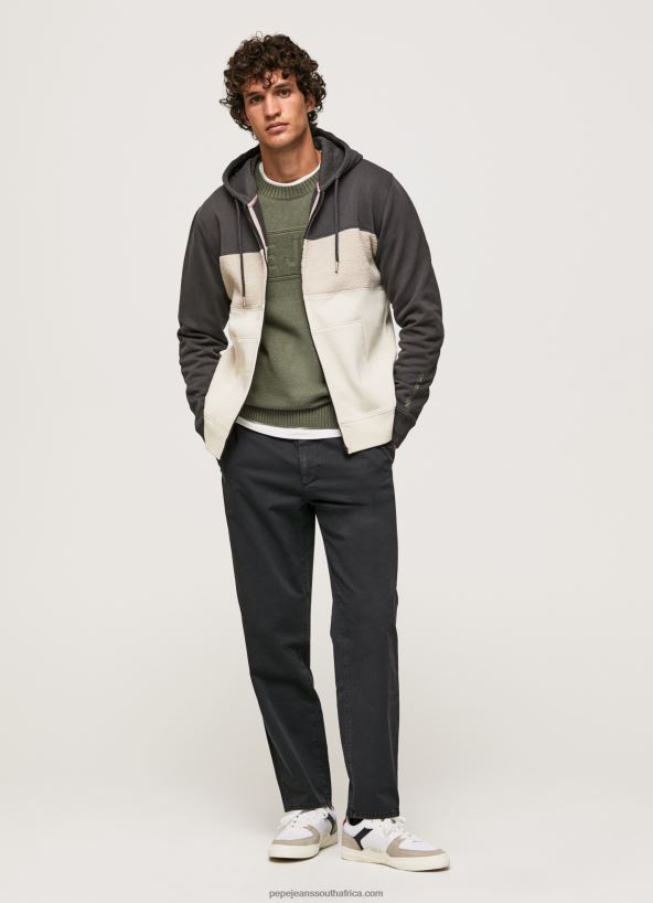 washed_black_cotton_zipper_jumper_pepe_jeans_l20f2f892_men.jpg Washed Black Cotton Zipper Jumper Pepe Jeans L20F2F892 Men - Image 1