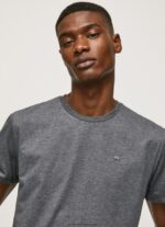 Washed Black Embroidered Logo T-Shirt Pepe Jeans L20F2F976 Men