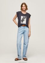 Washed Black Photo Print T-Shirt Pepe Jeans L20F2F388 Women - Image 2