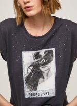 Washed Black Photo Print T-Shirt Pepe Jeans L20F2F388 Women - Image 3