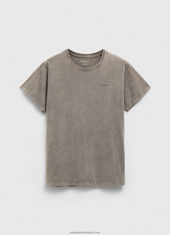 Washed Black Printed Logo Cotton T-Shirt Pepe Jeans L20F2F927 Men - Image 5