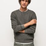 Washed Black Waffle Knit Cotton Jersey Pepe Jeans L20F2F854 Men