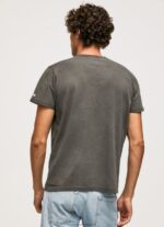 Washed Black Washed And Dyed Cotton T-Shirt Pepe Jeans L20F2F941 Men - Image 3