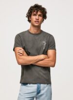 Washed Black Washed And Dyed Cotton T-Shirt Pepe Jeans L20F2F941 Men - Image 4