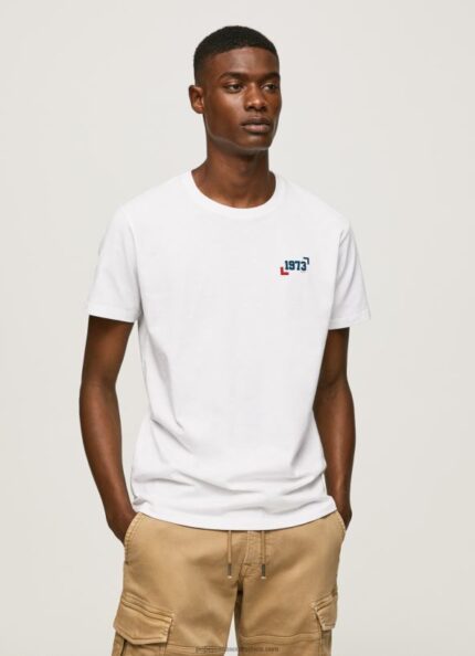 White 1973 Logo Cotton T-Shirt Pepe Jeans L20F2F950 Men