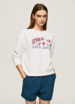 White 1973 Logo Plush Sweatshirt Pepe Jeans L20F2F280 Women - Image 2