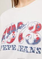 White 1973 Logo Plush Sweatshirt Pepe Jeans L20F2F280 Women - Image 4